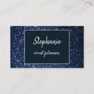 Midnight Blue Glitter White Professionell Luxury Visitkort