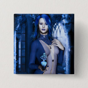 Midnight Blue Goth Witch Fantasy Knapp