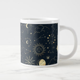 Midnight Blue Guld Star Constellation Mönster Jumbo Mugg