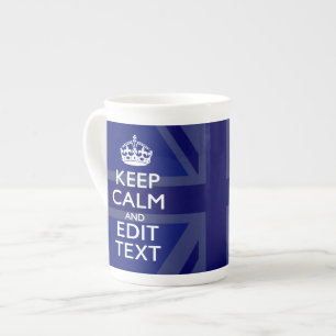 Midnight Blue Keep Calm Ha din text Union Jack Benporslin Mugg