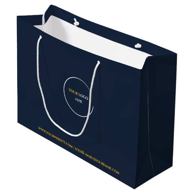 Midnight Blue Large Gift Bag (Framsidan Vinklad)