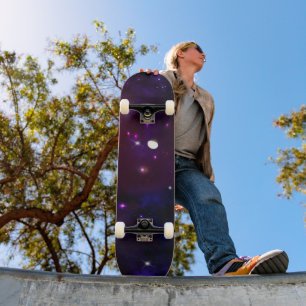Midnight Blue Lila Galaxy Mini Skateboard Bräda 18,5 Cm