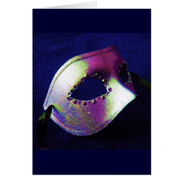Midnight Blue Masquerad Hälsningskort (Framsidan)