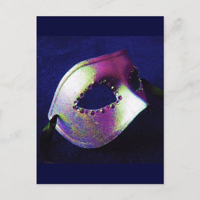 Midnight Blue Masquerad Vykort (Framsida)
