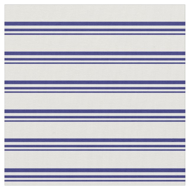 Midnight Blue & Mint Cream Stripe/LUND Mönster Tyg (Närbild)