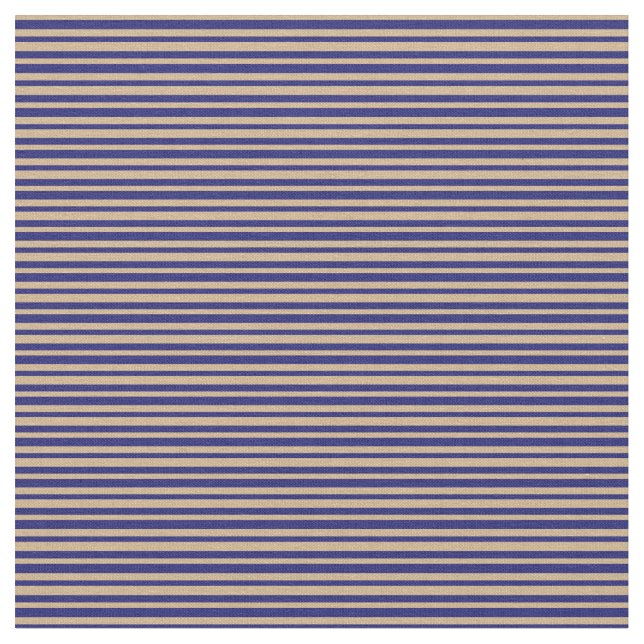 Midnight Blue och Tan Färgad Mönster Tyg (Närbild)