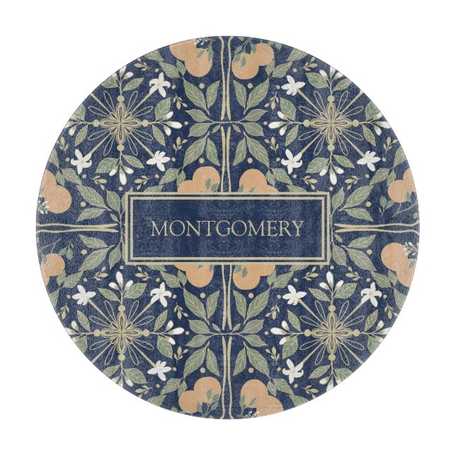 Midnight Blue Orange Blossoms Pattern (Framsidan)