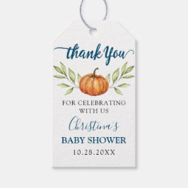 Midnight Blue Pumpkin Baby Shower Tack Presentetikett