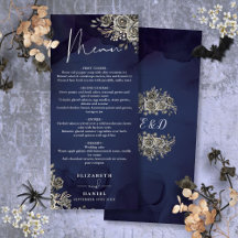 Midnight Blue Rosor Blommig Gotisk Bröllopsmiddag