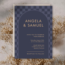 Midnight Blue Rutiga Moderna Bröllop