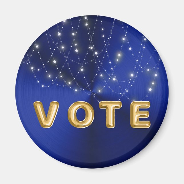 Midnight Blue Starlight Cascade Vote Magnet (Framsidan)