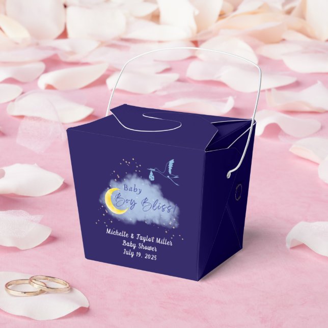 Midnight Blue Starlit Baby Boy Bliss Stork  Presentaskar (Bröllop)