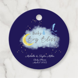 Midnight Blue Starlit Pojke Bliss Stork Gåvor Etiketter