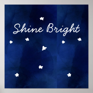 Midnight Blue stjärnry himlar Poster