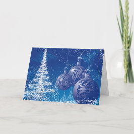 Midnight Blue & White jul Ornaments & Träd Helgkort