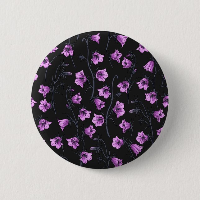 Midnight Bluebells, Harebells, Bellblommor 2 Knapp (Framsida)