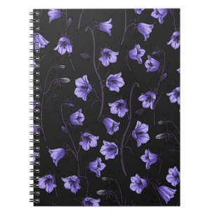 Midnight Bluebells, Harebells, Bellblommor Anteckningsbok