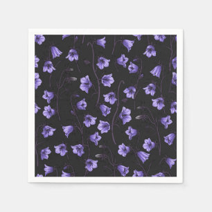 Midnight Bluebells, Harebells, Bellblommor Pappersservett
