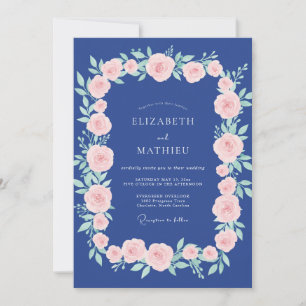 Midnight Blush Rose Bröllop Inbjudningar