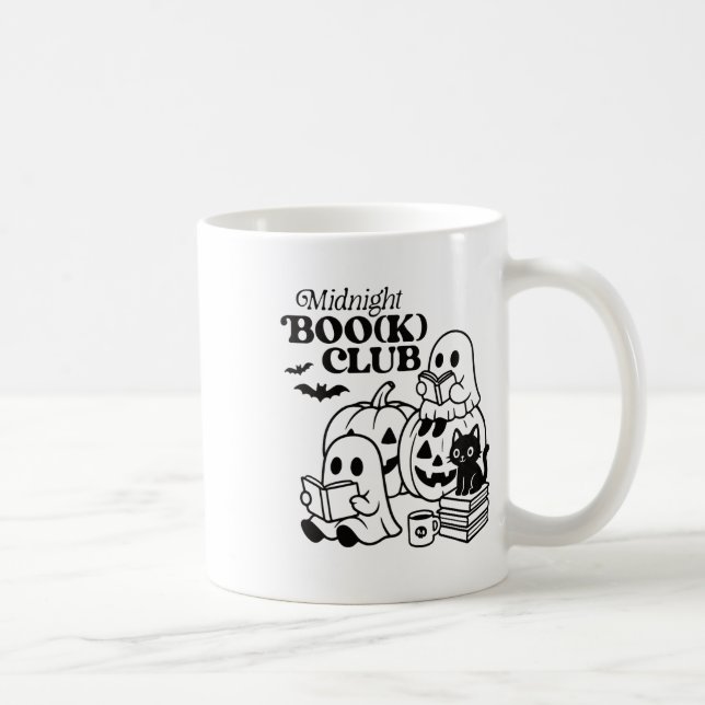 Midnight Boo(k) Klubb Halloween Spöken Reading Bok Kaffemugg (Höger)