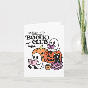 Midnight Boo(k) Klubb Halloween Spöken Reading Bok Kort