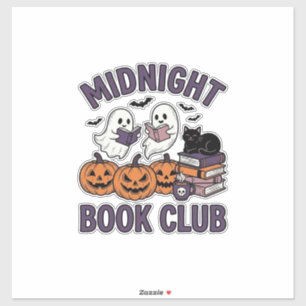 Midnight Book Club Halloween Läsdesign_1 Klistermärken