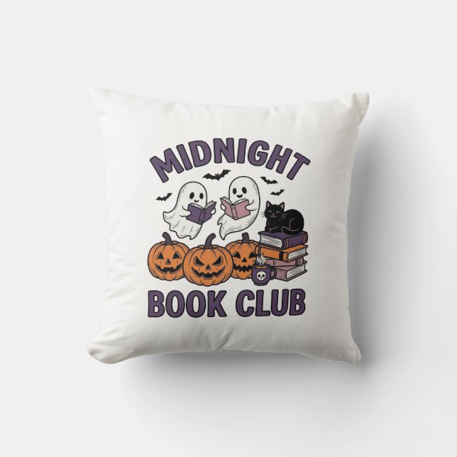Midnight Book Club Halloween Läsdesign_1 Kudde (Framsida)