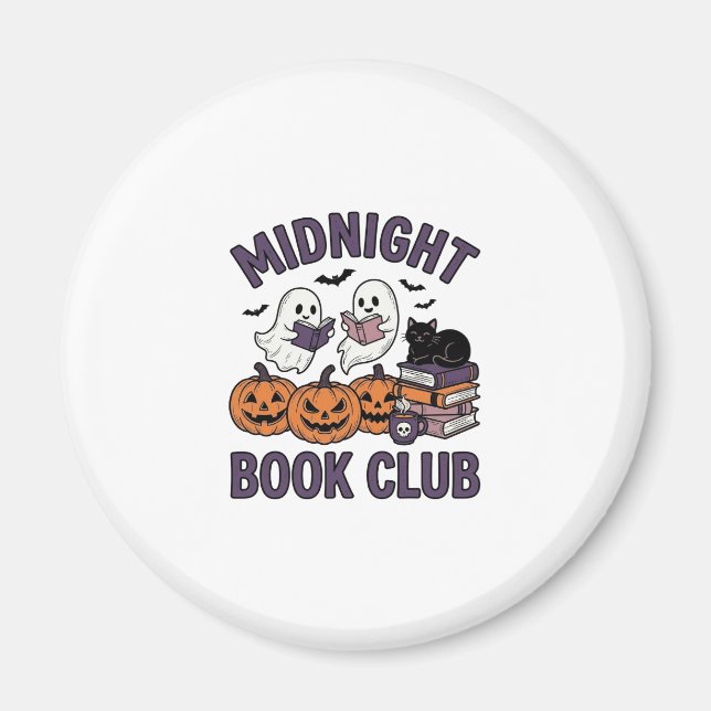 Midnight Book Club Halloween Läsdesign_1 Magnet (Framsidan)