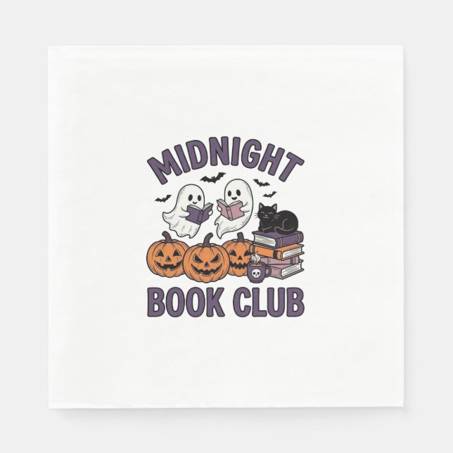 Midnight Book Club Halloween Läsdesign_1 Pappersservett (Framsidan)