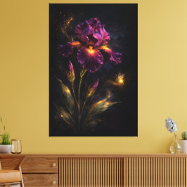 Midnight Botanica Nocturne Iris Moody Indigo Canvastryck