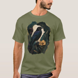 Midnight Botanical Raven T Shirt