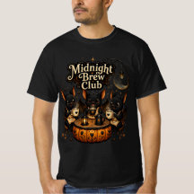 Midnight Brew Club T-Shirt för män Halloween Tee