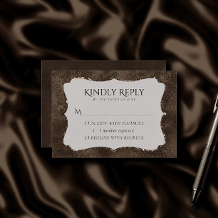 Midnight Bronze Romantik Satiny Grunge Damask OSA Kort