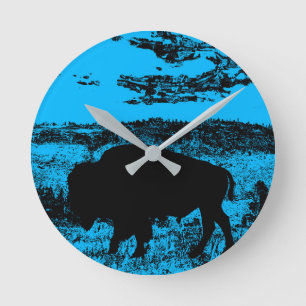 Midnight Buffalo - Plains Bison Rund Klocka