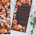 Midnight Burnt Orange Blommigt Ram Bouquet Bröllop Meny<br><div class="desc">slimmad meny som matchar samlingen *om du vill ha fler pappra alternativ kan den här designen överföras till ett slimmat program *eller kontakta mig om du vill ha mer hjälp</div>