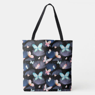 Midnight Butterflies in Flight Tygkasse