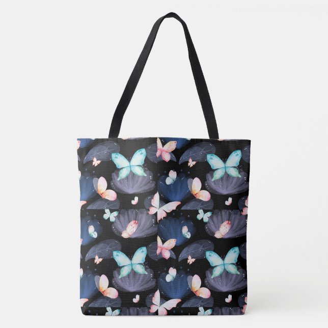 Midnight Butterflies in Flight Tygkasse (Framsida)