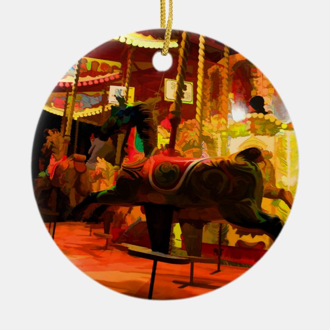 Midnight Carousel Ride Julgransprydnad Keramik (Framsidan)