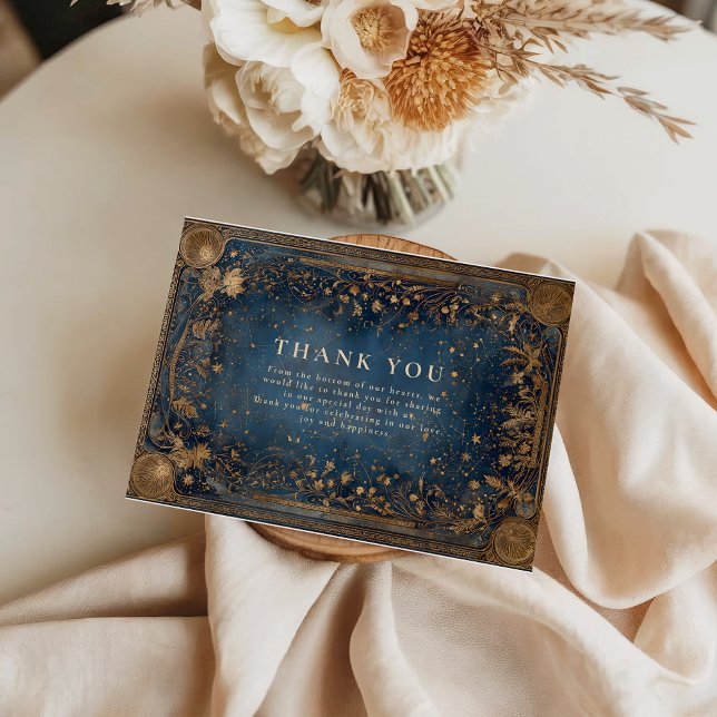 Midnight Celestial Baroque Wedding Tack Kort (Skapare uppladdad)