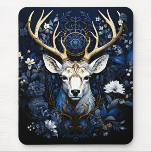 Midnight Celestial Blommig Gotisk Hjort Musmatta