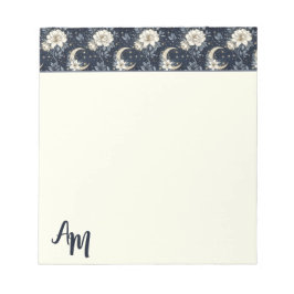 Midnight Celestial Blommig & Halvmåne Design Anteckningsblock