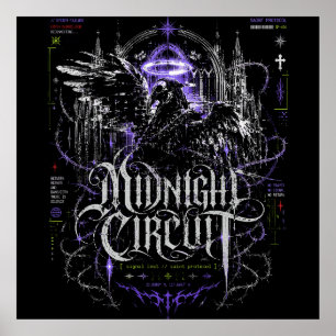 Midnight Circuit Gothic Cyberpunk Grafik Poster