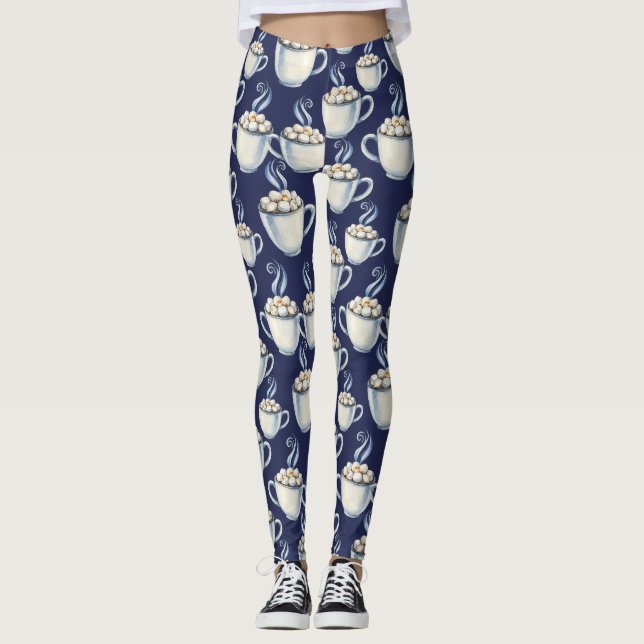 Midnight Cocoa – Mysig vinter Leggings (Framsida)