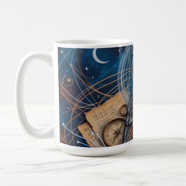 Midnight Creative Night Owl Abstrakt Kaffemugg (Vänster)