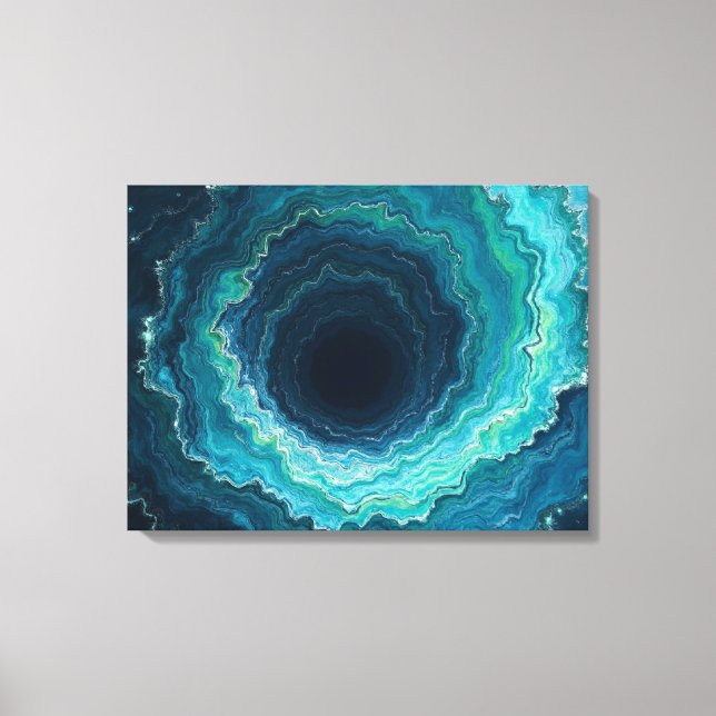 Midnight Currents – 24" x 18" Abstrakt flytande ha Canvastryck (Framsida)