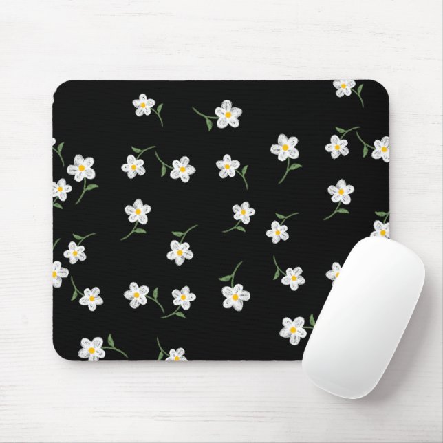 Midnight Daisy Blommig Musmatta  (Med mus)