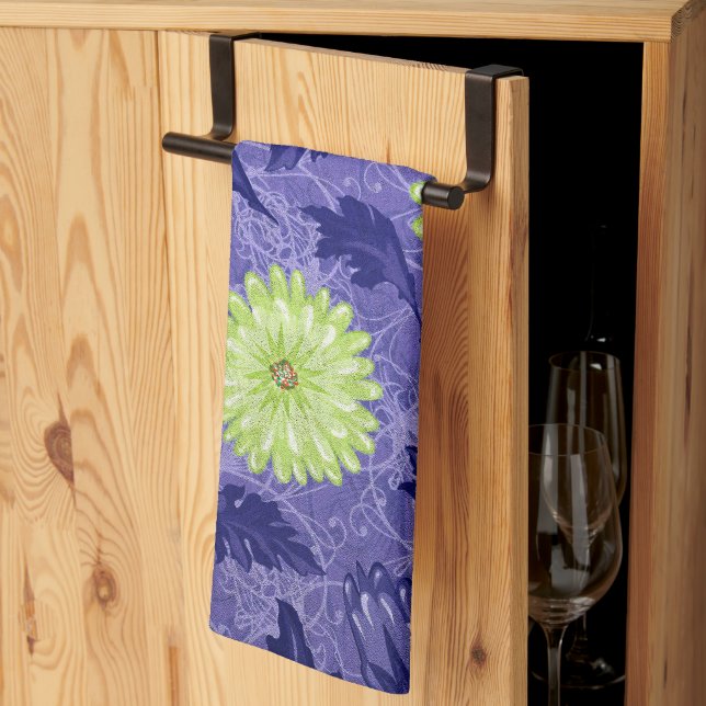 Midnight Daisy Garden Kökshandduk (Thirds Fold)