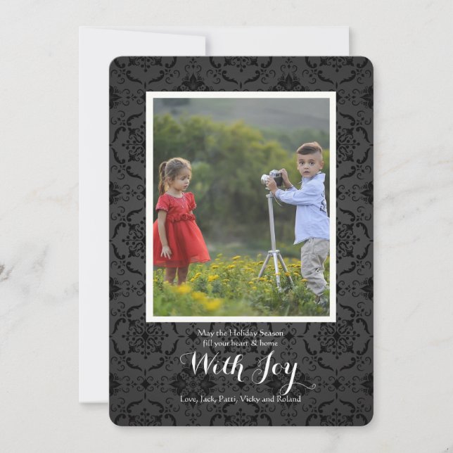 Midnight Damask Foto Julkort (Framsida)