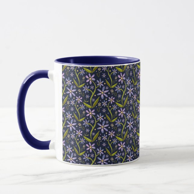 Midnight | Dancing Daisies Watercolor Mugg (Vänster)