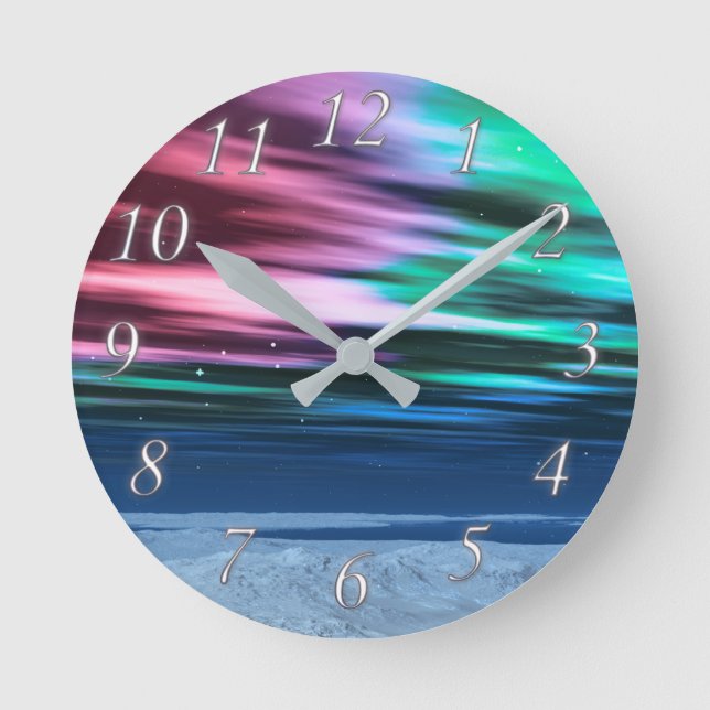 Midnight Dawn Clock Rund Klocka (Framsida)